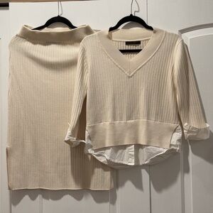 Alexander Wang Cream Knitted Set
